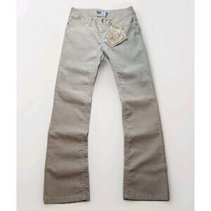 Y2K Style Women's 7 Beige Corduroy Pants NWT Streetwear Boho Flap Pocket